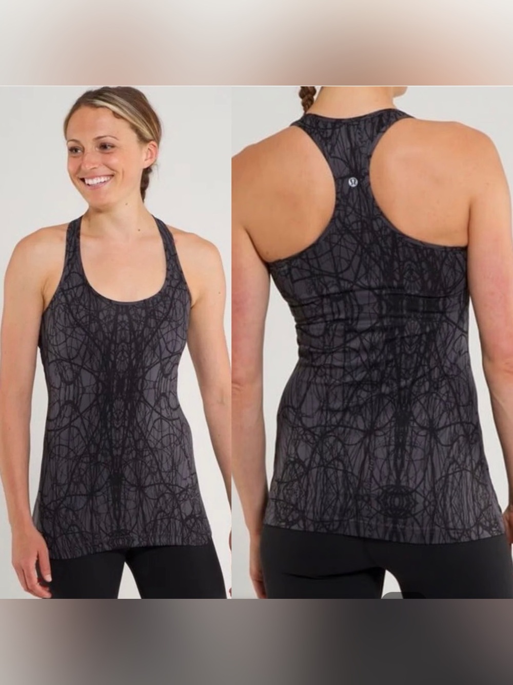 lululemon | Graffiti Pattern Racerback Tank, M
